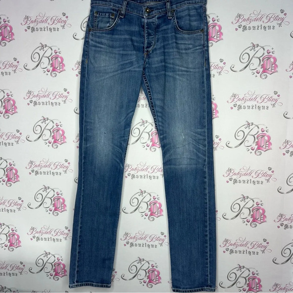 Rag & bone  jeans denim blue distressed with holes luxury soft comfy pants - Picture 8 of 16